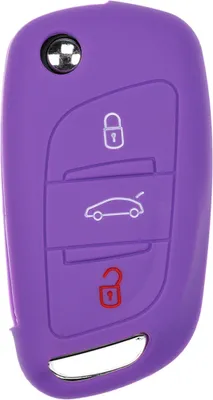 Produktbild von Auto Schlüssel Hülle Silikon Schutz Cover Lila kompatibel mit Citroen Berlingo C4 DS3 DS4 DS5 DS6 3 Tasten Klappschlüssel