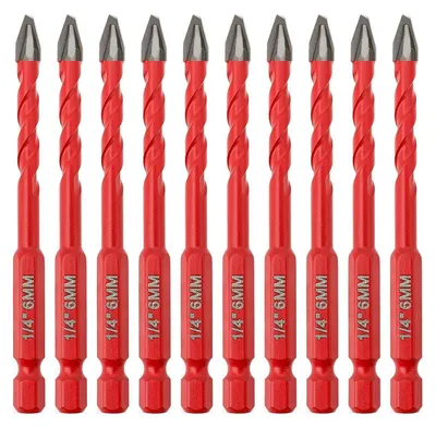 Obrázek produktu pro Sada vrtáků pro zahlubování s úhlovou hlavou, 10 kusů, 6 mm, pro dřevo, plast, keramiku, dlaždice