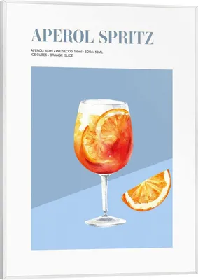 Produktbild von Wandbild - 30 x 40 cm - Weiß - Blau - Orange - Aperol