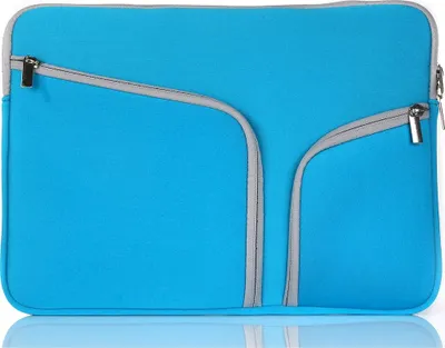 Produktbild von Mobigear Neopren-Laptop-Schutzhülle mit doppeltem Reißverschluss (max. 21 cm x 30 cm), Laptop-Hülle – Blau