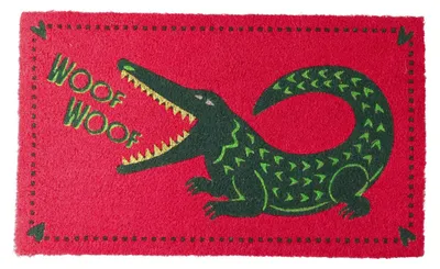Produktbild von Gift Company Fußmatte Woof Woof Krokodil neon pink 45x75cm