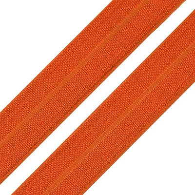 1m Einfassband 20mm hochelastisch gefalzt Meterware Faltgummi kürbisorange