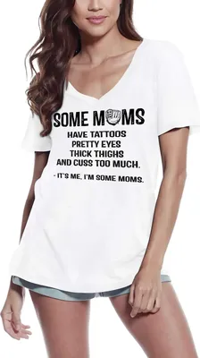 Produktbild von Damen Grafik T-Shirt V-Ausschnitt Ich bin's ich bin die Mutter einer Mutter – It's Me I'm Some Moms Mom's – Öko-Verantwortlich Vintage Jahrgang