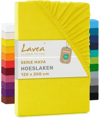 Produktbild von Lavea Spannbettlaken Jersey Baumwolle Gelb 140x200cm