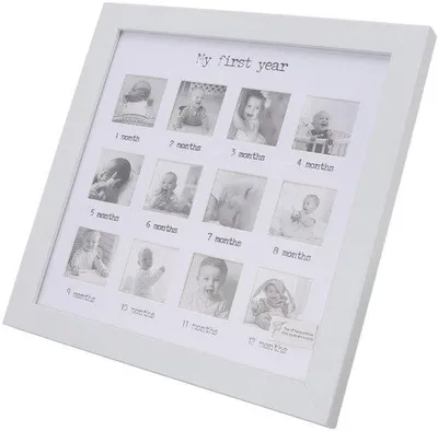 Produktbild von Groeifotolijst für Neugeborene - 12 Monate - Robustes Material - Einfache Montage - Wandbefestigung