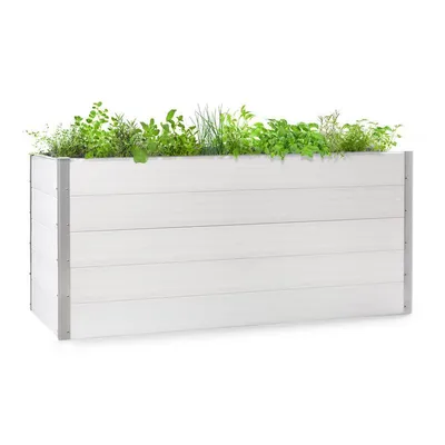 Produktbild von Blumfeldt Nova Grow Gartenbeet,195 x 91 x 100 cm (BxHxT),Material: WPC mit UV-, Rost- und Frostschutz,Holzoptik,rückenschonende Höhe,einfacher Zusammenbau,weiß