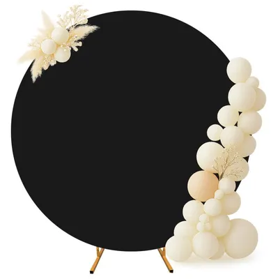 Produktbild von Elegante schwarze Auflage für Hochzeitsbogen – 200 cm Durchmesser