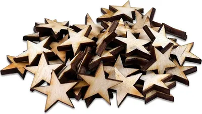 Obrázok produktu pre Drevené dekupážne hviezdy 2cm - 50 kusov