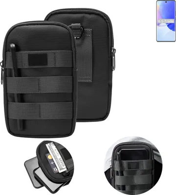 Produktbild von K-S-Trade Holster Gürtel Tasche kompatibel mit Huawei nova 9 Handy Tasche Schutz Hülle dunkel-grau viele Fächer, 1x