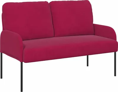 Produktbild von vidaXL Sofas mit Kissen 110cm Weinrot Sperrholz