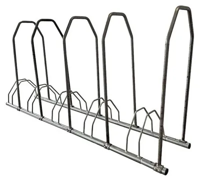 Image de Support à vélos mural - Capacité : 5 vélos - Acier galvanisé - Gris