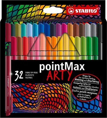 Productafbeelding van STABILO Hardtip fineliner - pointMax - ARTY - Etui met 32 kleuren
