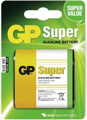 Produktbild von GP Batteries Super Alkaline 4.5V, Einwegbatterie, 4.5V, Alkali, 4,5 V, 1 Stück(e), Mehrfarbig