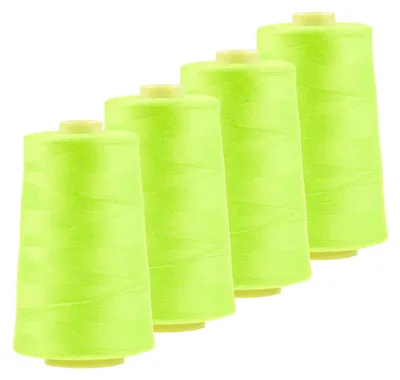 4 x 4572m Overlockgarn Nähgarn Polyester Overlock Garn, neongelb 2