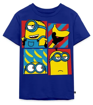 Produktbild von Spreadshirt Minions Stuart Bob Kevin Humor Despicable Me Kinder Premium T-Shirt, 134/140 (8 Jahre), Royalblau