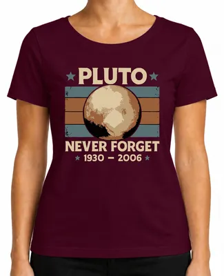 Obrázok produktu pre Pluto Never Forget 1930 2006 Vintage Retro Space Astronomy dámske tričko, bordová, XL