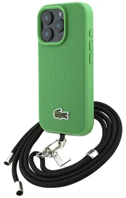 Zdjęcie produktu dla Etui Lacoste Iconic Crossbody Cord do iPhone 16 Pro zielony