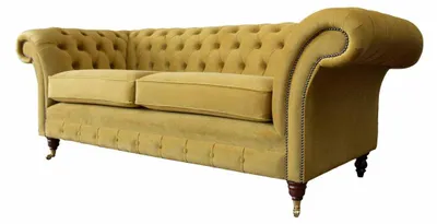 Productafbeelding van Chesterfield driezitter, luxe bank. Stof, design bank, textiel