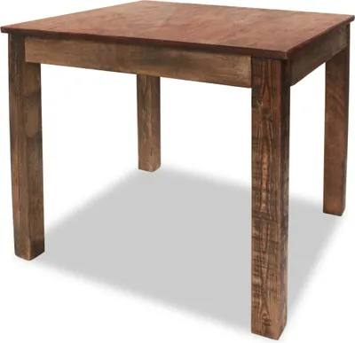 Image de Table à manger bois de récupération mélangé 82x80x76 cm