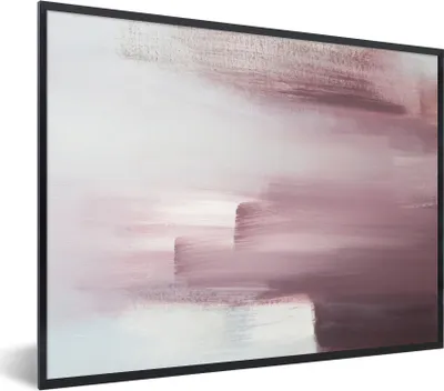 Produktbild von MuchoWow® Gerahmtes Poster Malerei - Ölgemälde - Abstrakt 80x60 cm - Poster mit Schwarzem Bilderrahmen Wandposter Rahmen Foto Bilder - Schwarzem - Mit Gestell