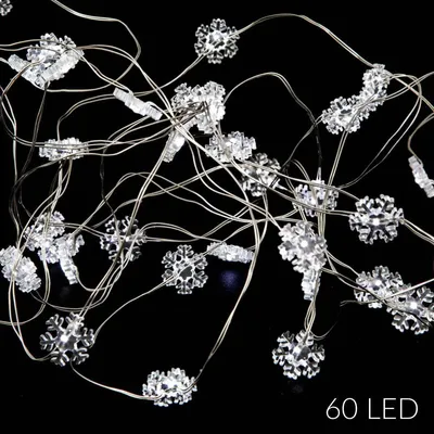 Produktbild von Lichterkette Schneeflocken, 60 LED