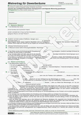 Produktbild von Mietvertrag Gewerberäume Packung mit 10 Stück