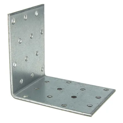 Image de MASTERPROOF PROFESSIONAL Equerre de plaque perforée Raccord d'angle 80 mm x 80 mm x 60 mm x 2,5 mm, galvanisé à chaud
