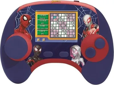 Obrázek produktu pro Dvojjazyčná výuková konzole Spider-Man, 2,8palcový LCD displej, dobíjecí přes USB-C, výuka písmen, logické hry
