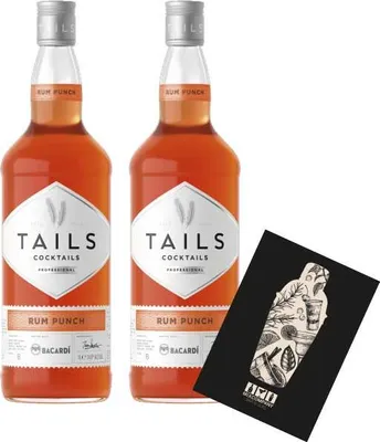 Produktbild von Tails Cocktails 2er Set Rum Punch 2x 1L (14,9% Vol) Fertig Cocktail Ready to Drink- [Enthält Sulfite]