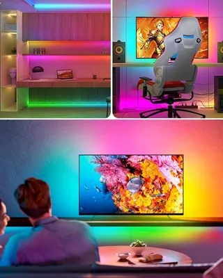 Immagine prodotto di Retroilluminazione TV a LED - Cambiamento di colore RGBIC - 3 m - Adatto a televisori da 32 a 60 pollici