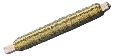 Produktbild von Rayher 2403506 Blumendraht, Holzwickel, SB-Btl 100g, Gold, 0,55 mm ø