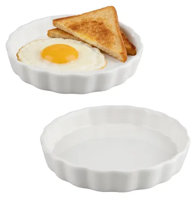2er-Set Keramik-Quicheformen Ø 14,4 cm, weiß, antihaftbeschichtet