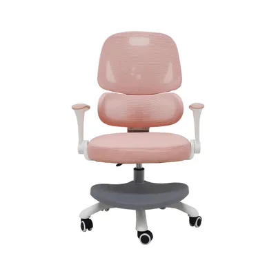 Produktbild von Ergonomischer Kinder Schreibtischstuhl höhenverstellbar – Drehstuhl mit Rückenlehne, Kinderstuhl fürs Kinderzimmer, Rosa