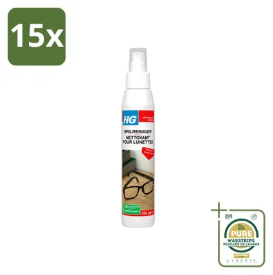 Produktbild von 15 x HG Brillenreiniger für glasklare Gläser - 125 ml - Vorratspackung - 15 Stücke