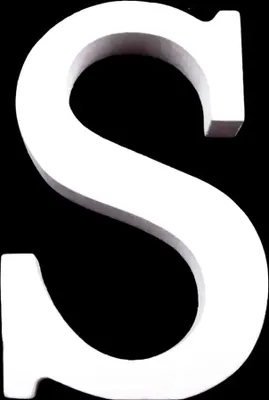 Produktbild von 3D Holzbuchstabe 8 cm, weiß, Buchstaben & Zeichen:S