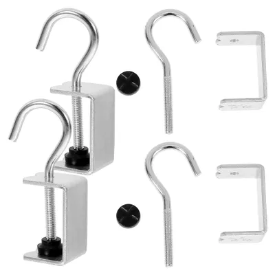 Produktbild von 4 Stück Stabile Tischklemmen aus Eisen für Rucksäcke und Taschen, Abnehmbare Organizer-Haken, Belastbar bis 50 Kg, Büro- und Schulzubehör