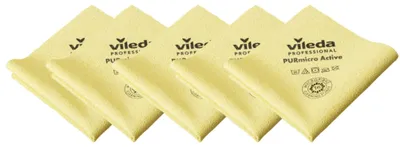 Obrázek produktu pro vileda® PROFESSIONAL 174072 vileda® PROFESSIONAL PURmicro Active utěrky z mikrovláken, lze prát na 95 °C, 5 ks