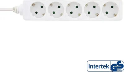 Immagine prodotto di Presa a nastro InLine®, contatto di terra a 5 vie 1,5 m, bianco (16451F)