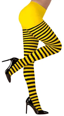 Produktbild von Strumpfhose gestreift Gelb/Schwarz – 70 DEN - Erwachsneengröße M/L