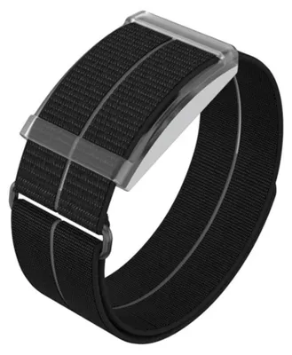 Produktbild von INF Nylon-Schnellverschluss-Uhrenarmband, kompatibel mit COROS Herzfrequenz-Armband – atmungsaktiv, weiche Fleece-Oberfläche, Größe L Schwarz