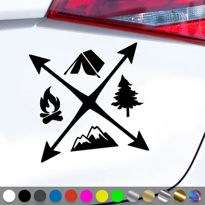 Produktbild von PantherPixel Camping Aufkleber Wandern Camper Bus Wohnmobil Zelten Sticker Auto Geschenkidee Farbe Schwarz