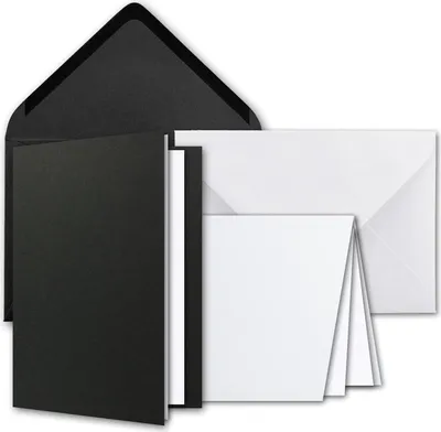 Productafbeelding van Famanu kaarten set, DIN A6 + C6 - zwart en wit