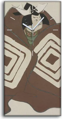 Produktbild von Leinwand Wanduhr Wandkunst Uhr 30x60 Malerei Abstrakte Asiatischer Mann Samurai - weiße Hände