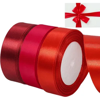 Productafbeelding van Satijnlint, rood, 20 mm breed, 66 meter. Cadeaulint voor decoratie en verpakking
