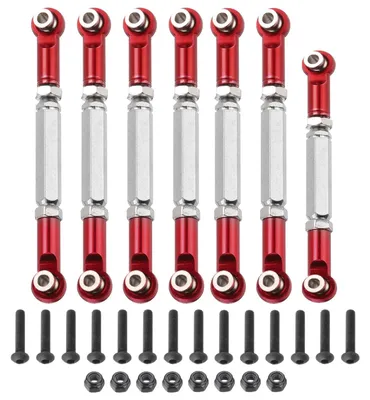 Spurstangen-Set Aluminium für 2WD 1/10 RC Crawler, rot