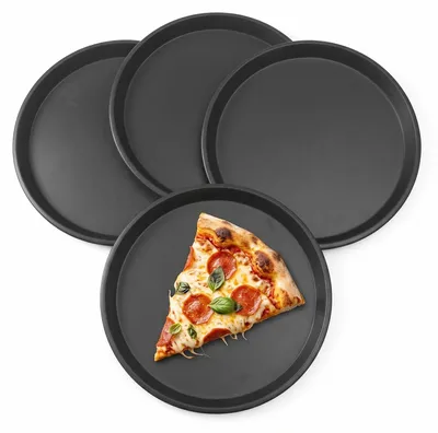4er-Set runde Pizzaplatten Ø 29 cm, antihaftbeschichtet, bis 230 °C