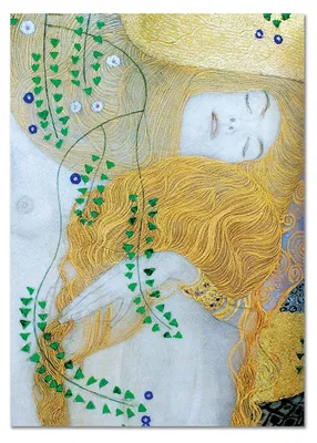 Produktbild von Giallobus - Detail der Wasserschlangen 1 - Gustav Klimt - 50L x 70W cm - Bild - Acrylglas