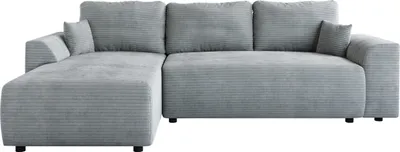 Produktbild von BroMARKT Ecksofa mit Schlaffunktion L-Form Romeo Hellgrau
