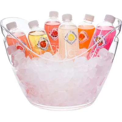 Produktbild von 8L Eiseimer Champagner Eimer,Transparentr Eiskübel für 6 Flaschen,Küchenobst und Gemüse Vorratsbehälter Behälter,Kommt mit einem Griff