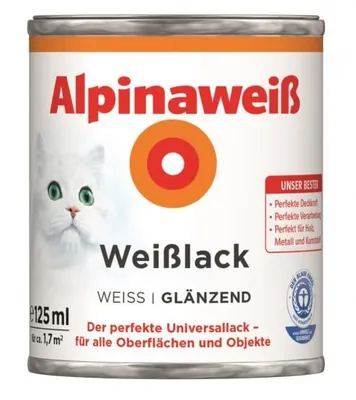Produktbild von Alpina Weißlack glänzend alpinaweiß 12 ml